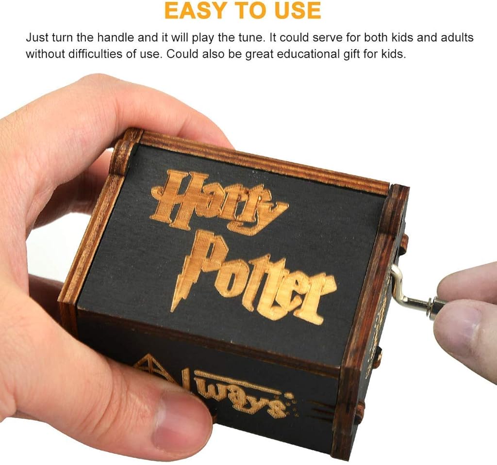 ZORBES® Caja de música de Harry Potter, caja de música clásica de madera con manivela, regalos de cumpleaños para niñas y niños, regalos de Diwali para niños, amigos y familiares