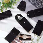 ZORBES® Travel Watch Box, Leather Storage Case Wrist Watch Storage Pouch, Double Sided Velvet Liner Anti-Scratch Protective Storage Pouch, Travel Watch Organizer, 7x13x4cm, Only Box