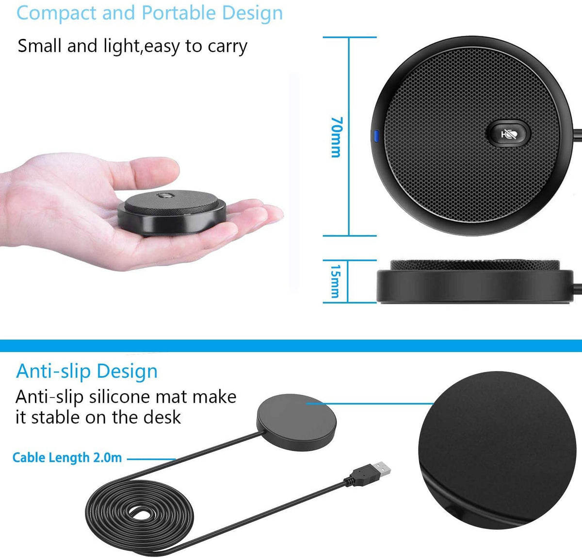 Conference Speaker USB 360° Condenser Mic