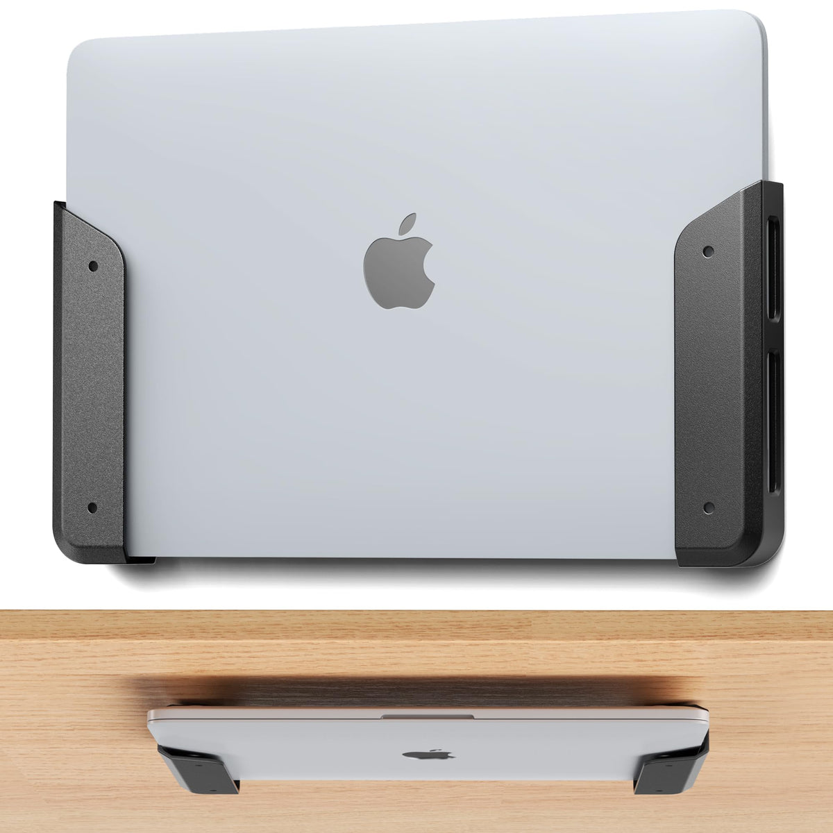 ZORBES® Wall & Under Desk Laptop Mount Holder with Adhesive & Screws in,1.02"/ 26 mm Thick