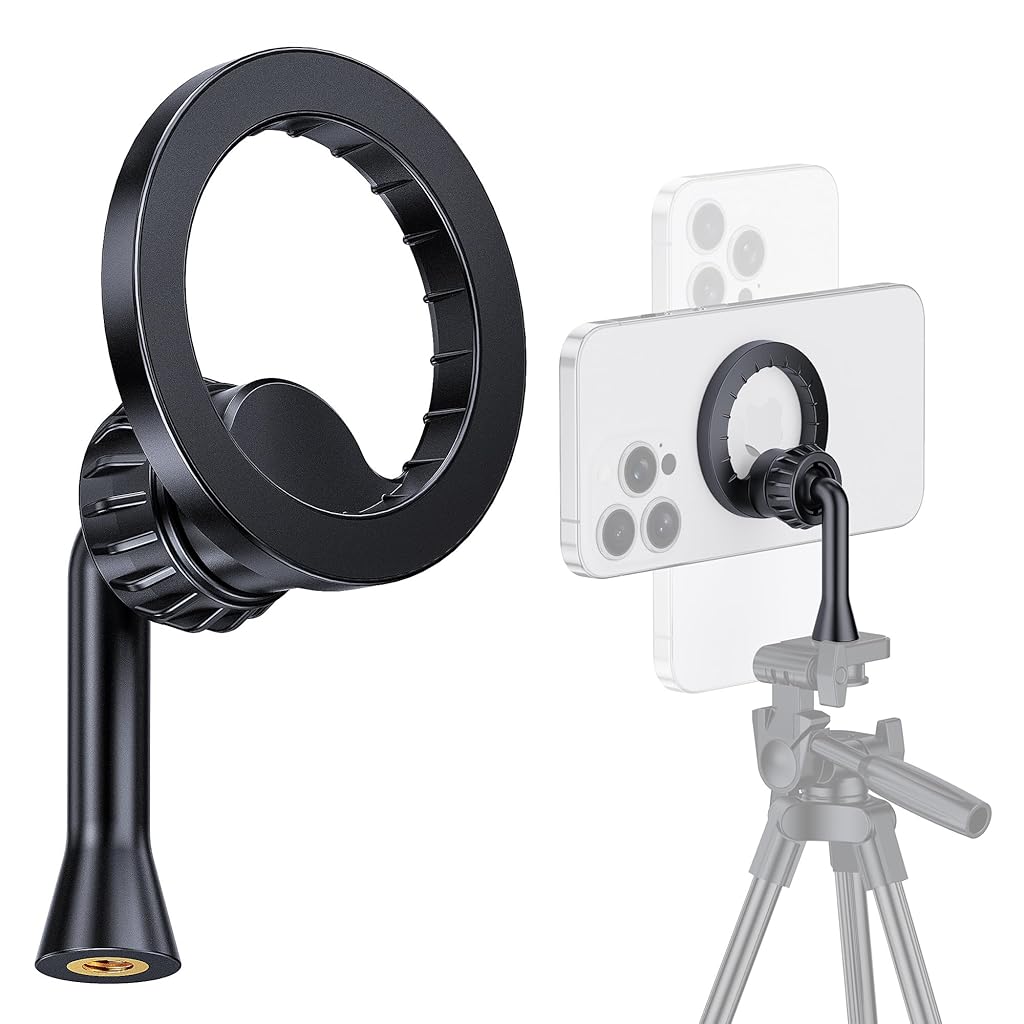 ZORBES® Magnetic Phone Holder with 1/4'' Thread, 360 ° Rotatable Universal Phone Mount Tripod Phone Holder, Compatible with Tripods, Stands, and Camera Accessories