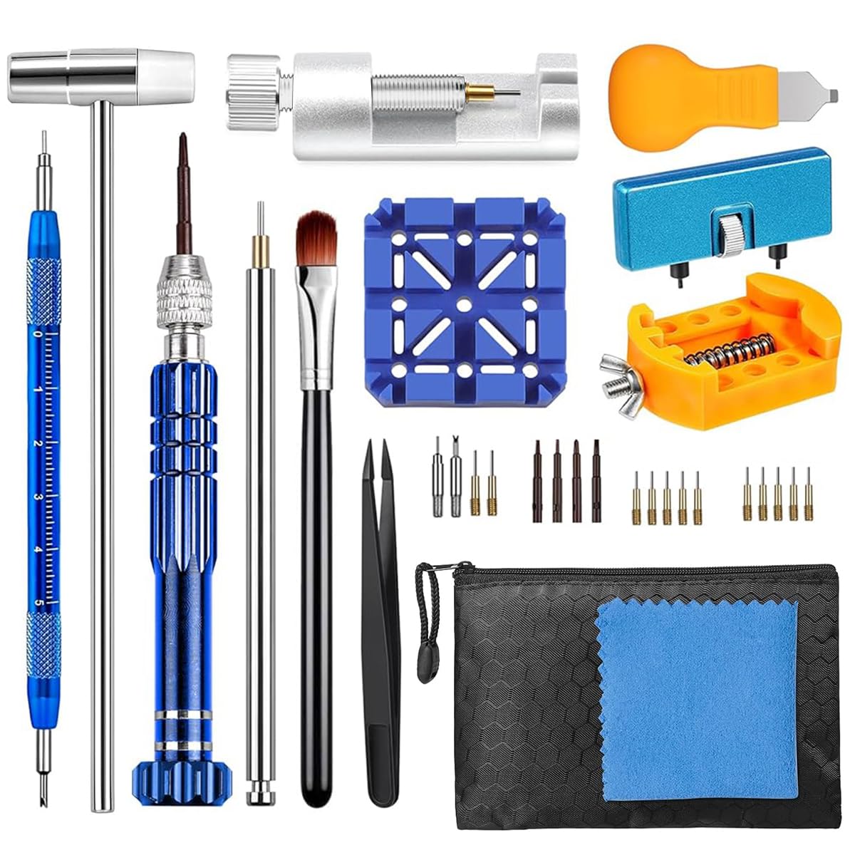 Serplex® Watch Repair Kit Watch Repair Screwdriver Set for Battery Replacement, Strap Adjustment, Back Case Opening Multipurpose Essential Tools for Watch Repair Kit with Tool Bags