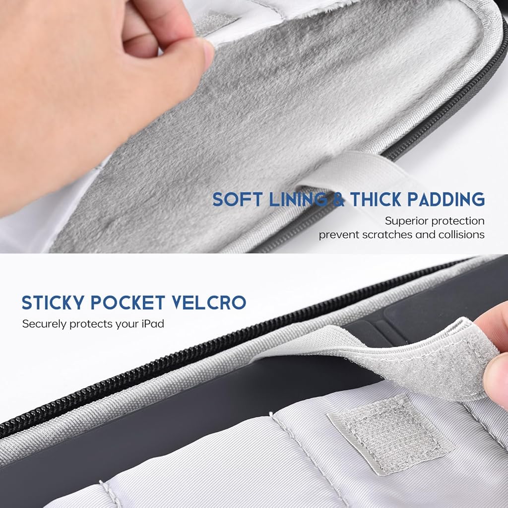 ZORBES® 13-Inch Laptop Handbag, Waterproof Nylon Carrying Case with Cotton Padded Interior, Zippered Organizer Pockets & Handle for Travel, Work, or School