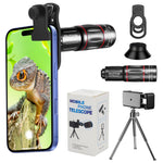 ZORBES® 18X Telephoto Monocular for Phone, High-Power Zoom Lens with Universal Smartphone Clip, Tripod, Portable Telescope for Bird Watching, Hiking, Sports, and Concert