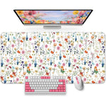 ZORBES® Large Mouse Pad for Desktop, Cute Desk Mat Pad Protector for Work & Gaming, Aesthetic Pretty Anti-Slip Laptop Blotter Cover for Office School Home Supplies, Wildflowers, 31.5" x 11.8"