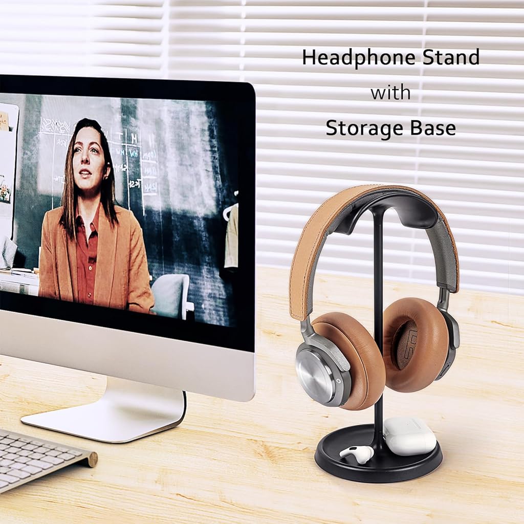 ZORBES® Desk Headphone Stand Minimalism Gaming Headphone Organizer Stand, Headphone Holder with Metal Weighted Base Desk Organizer Universal Headphone Headphone Stand