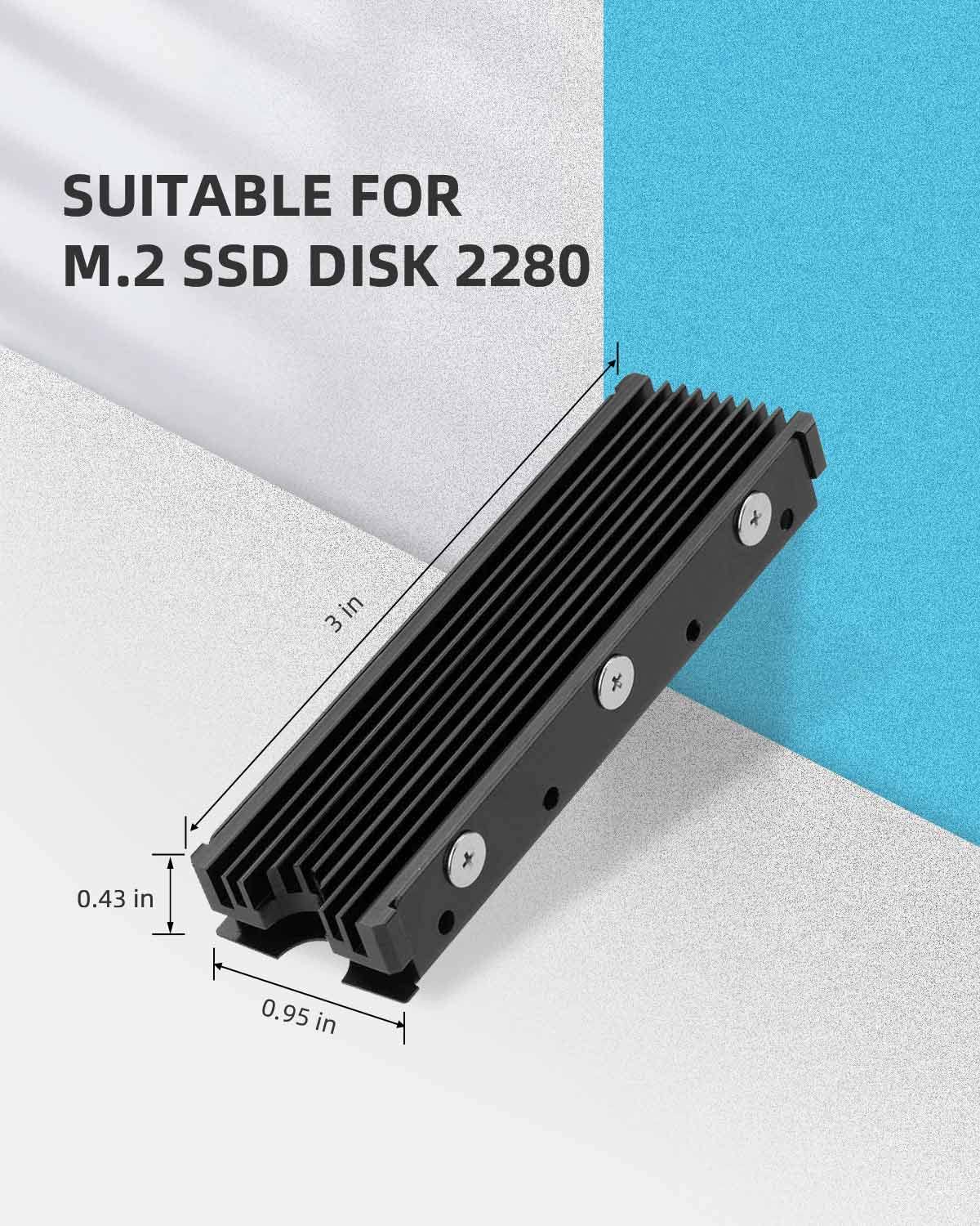 ZORBES® M.2 SSD Heatsink, Aluminum M.2 2280 SSD Heatsink with Thermal Silicone Pads