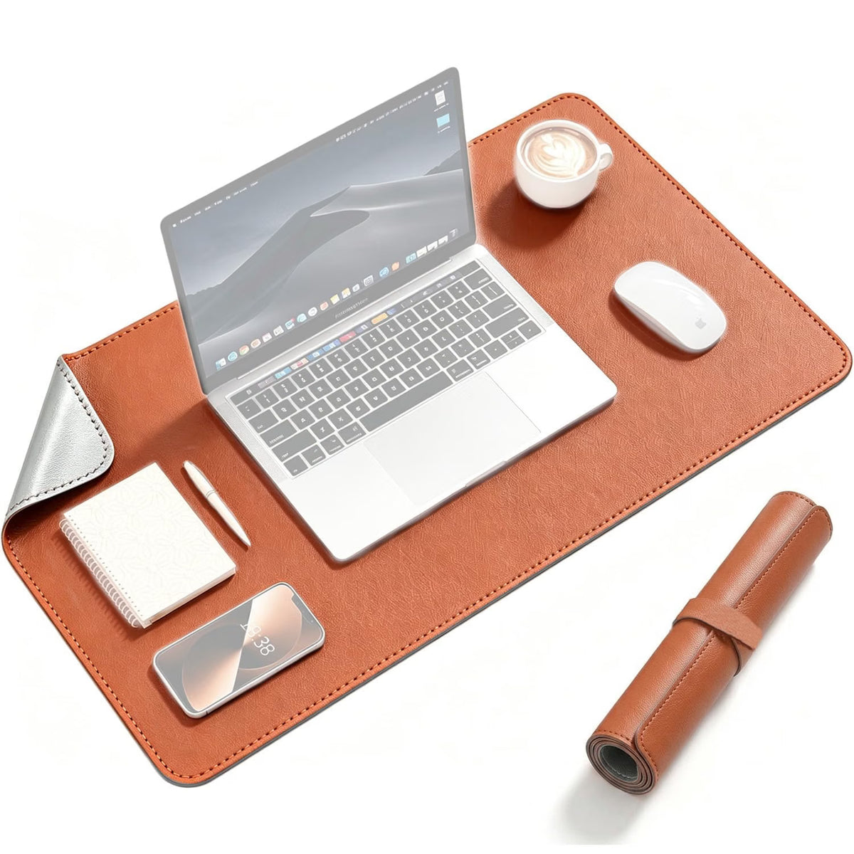 ZORBES Large PU Leather Desk Mat 90×45cm