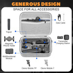 ZORBES® Compatible with DJI OM7/OM7 PRO, Travel Case Bag for Phone Handheld Gimbals & Stabilizers, Custom-mold Fit & Built in Mesh Pocket, Nylon Waterproof Hard Shell Organizer Bag with Shoulder Strap