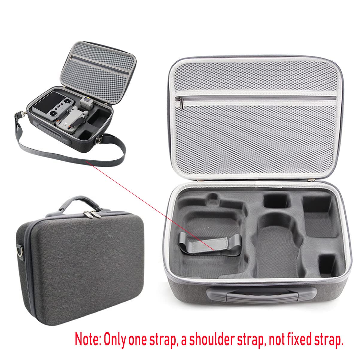 ZORBES® Carrying Case for DJI Mini 3 Pro, Portable Compact Storage Bag Hard Case Set with Strap Storage Travel Case Compatible with DJI Mini 3 Pro Drone Controller (Only Case, Not Include DJI Product)