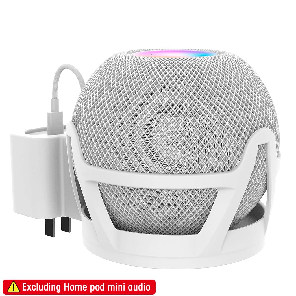 ZORBES® Wall Mounted Holder for Apple Homepod Mini Speaker Wall Holder for Homepod Mini with Cord Management Homepod Mini Mount Space-Saving Accessory for HomePod Mini Smart Home Speaker (Only Holder)