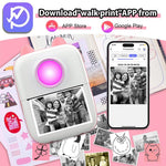 Zeitel® Mini Bluetooth Thermal Printer with LED Pink
