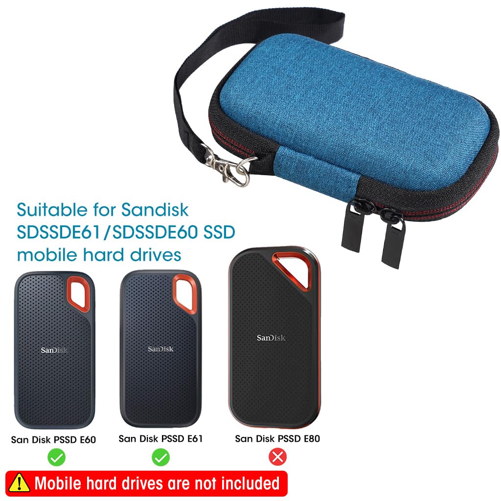 Verilux SSD Carrying Case for SanDisk 500GB–4TB featuring Dual Zippers and EVA Waterproof Design