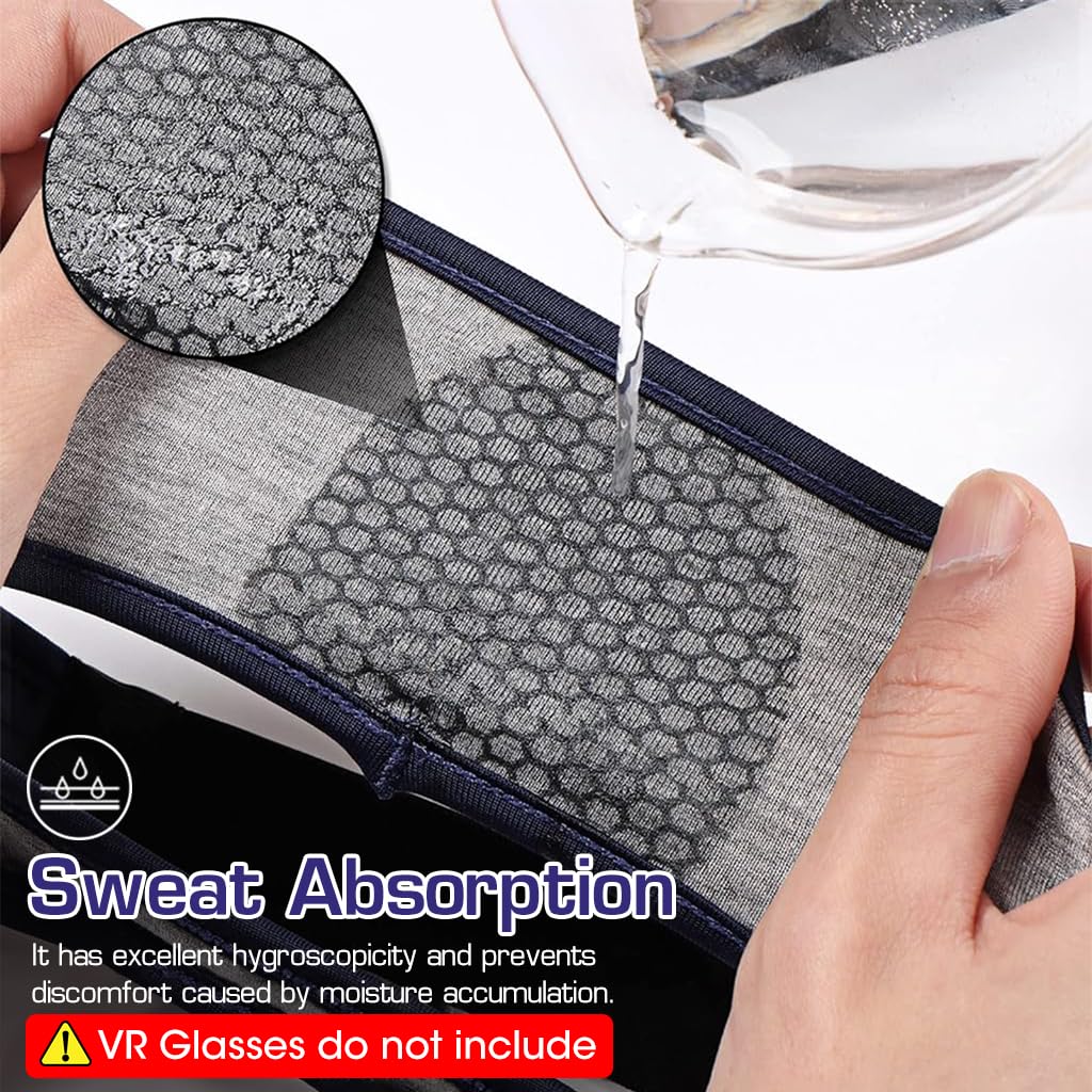 ZORBES® 3Pcs Headwear Mask for VR Players Breathable Stretchy VR Eye Mask Sweat Band for Oculus Quest 2, VR Face Cover Sweat Guard Face Mask for