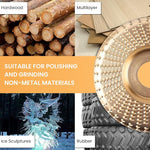Serplex® 5Pcs Angle Grinder Wood Carving Disc Set, 4 and 4 1/2 Angle Grinder Attachments with 5/8 inch Arbor, Stump Grinder Tool Grinding Wheel Shaping Disc for Wood Cutting, Grinder Cutting Wheel