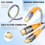 Verilux 2 in 1 Hard Disk Cable 1.6 ft for External Drives with USB C/A to Micro B | Nylon Braided