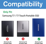 ZORBES® Storage Bag For Samsung T7/T7 Touch Portable Ssd,Shockproof Travel Organizer Storage Case With Handstrap For Samsung T7/T7 Touch 500Gb 1Tb 2Tb Usb 3.2 External SSD (Only Bag),Black