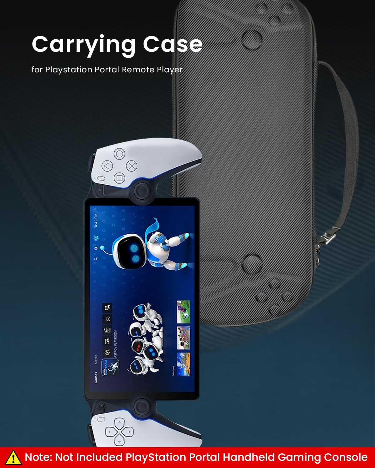 Verilux Carrying Case for PlayStation Portal with Mesh Zipper Pouch and Handle | Hard Travel Storage Bag