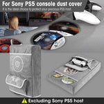 ZORBES® Nylon Dustproof Cover for PS5 Sony Playstation 5 Console Cover 2 in 1 Dustproof Cover with Game Controller Pocket Multi Pocket Cover for PS5