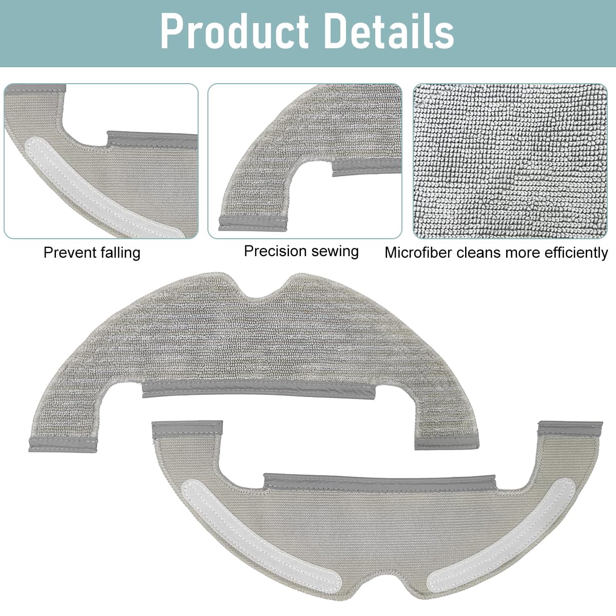 Verilux® Replacement Accessories for Mi Robot Vacuum X10, Includes 2Pcs Mop Pads, 2Pcs Side Brushes, 2 Filters, Ideal Essential Accessories Alternatives for Robot Vacuum X10