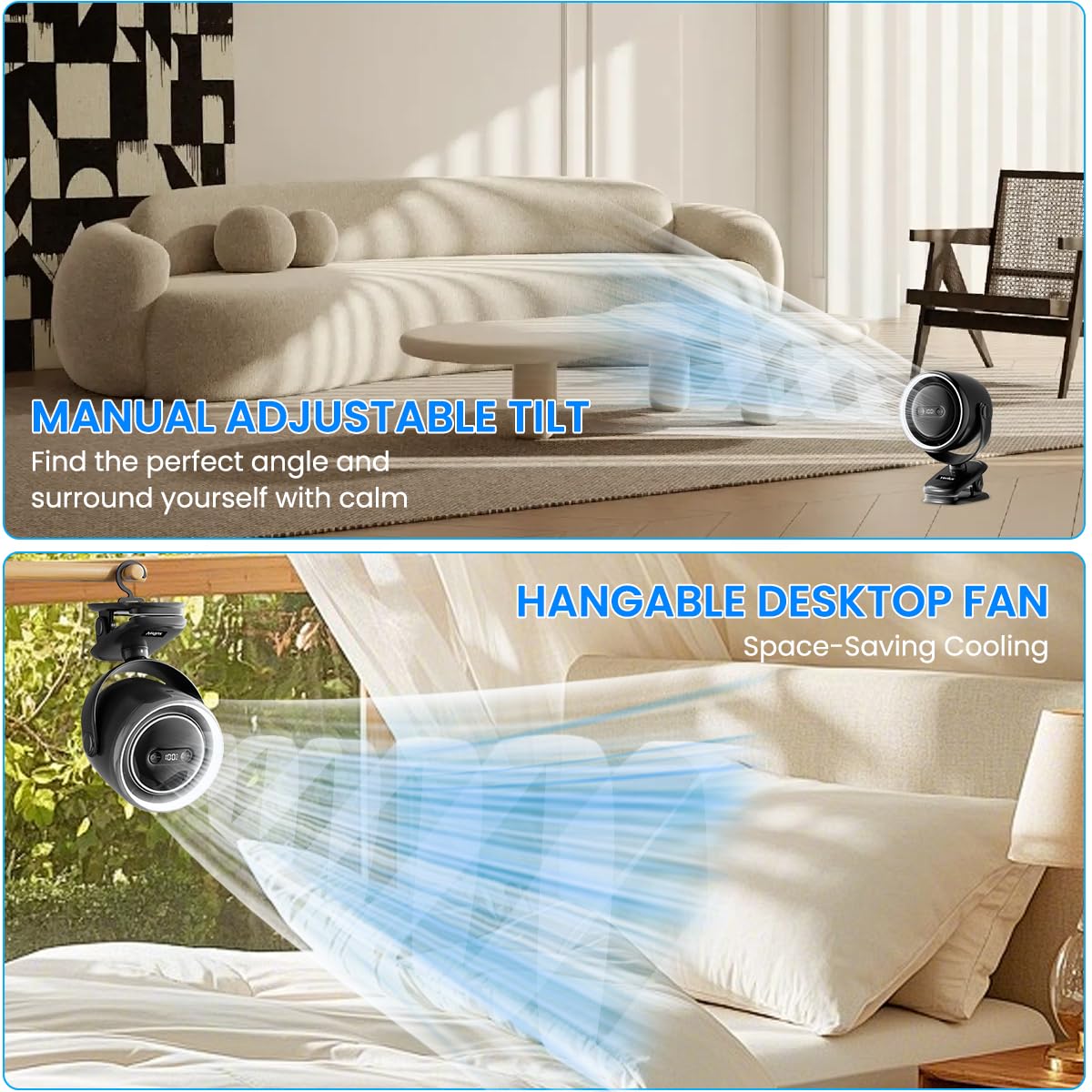 Verilux Rechargeable Table Fan for Home and Camping with 8000 mAh Battery & Remote Control