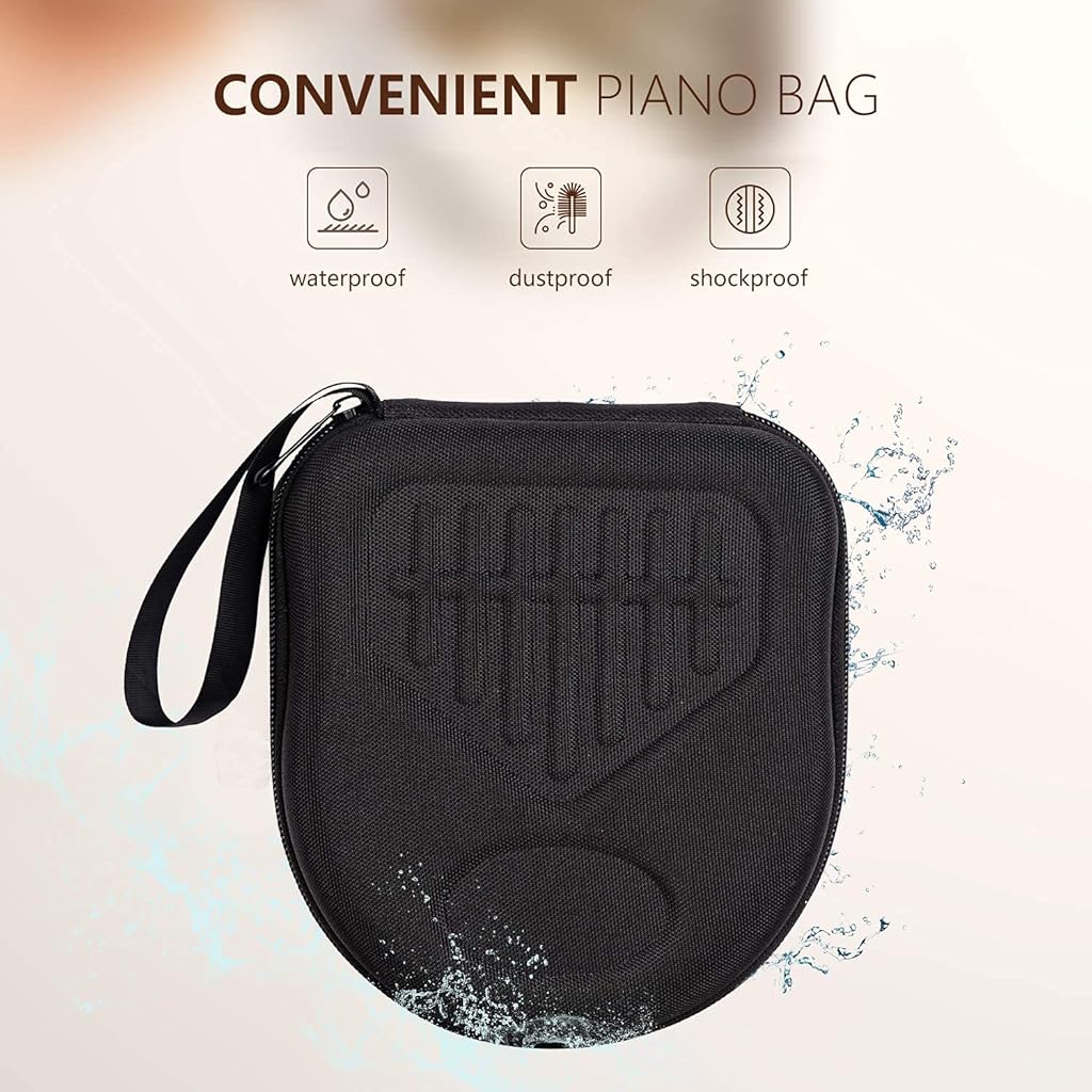 Verilux® Thumb Piano Crystal Kalimba Acrylic Mbira Finger Musical Instrument Gifts for Kids Adult Beginners with Tuning Hammer Study Instruction and Eva Bag 3PCS