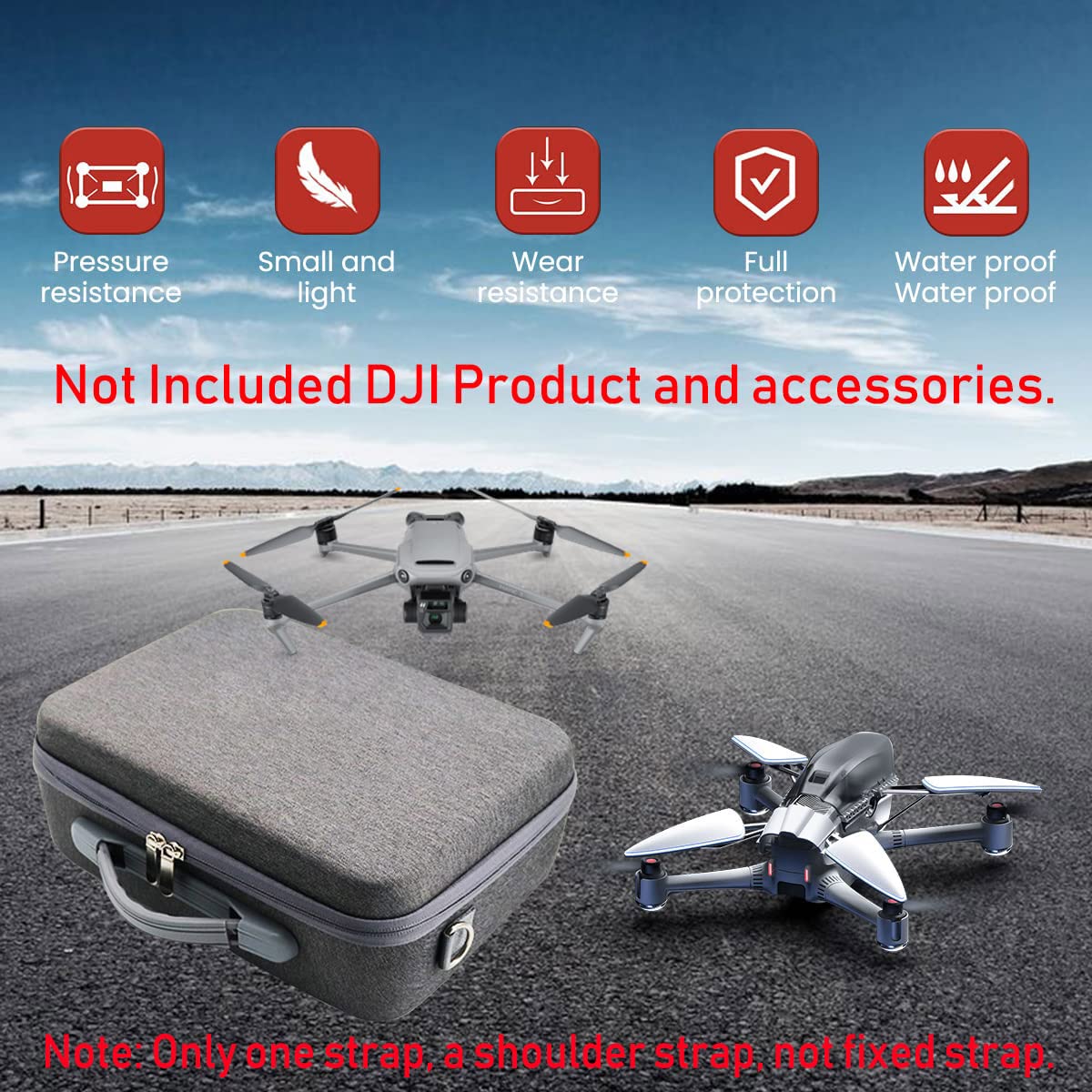 ZORBES® Carrying Case for DJI Mini 3 Pro, Portable Compact Storage Bag Hard Case Set with Strap Storage Travel Case Compatible with DJI Mini 3 Pro Drone Controller (Only Case, Not Include DJI Product)