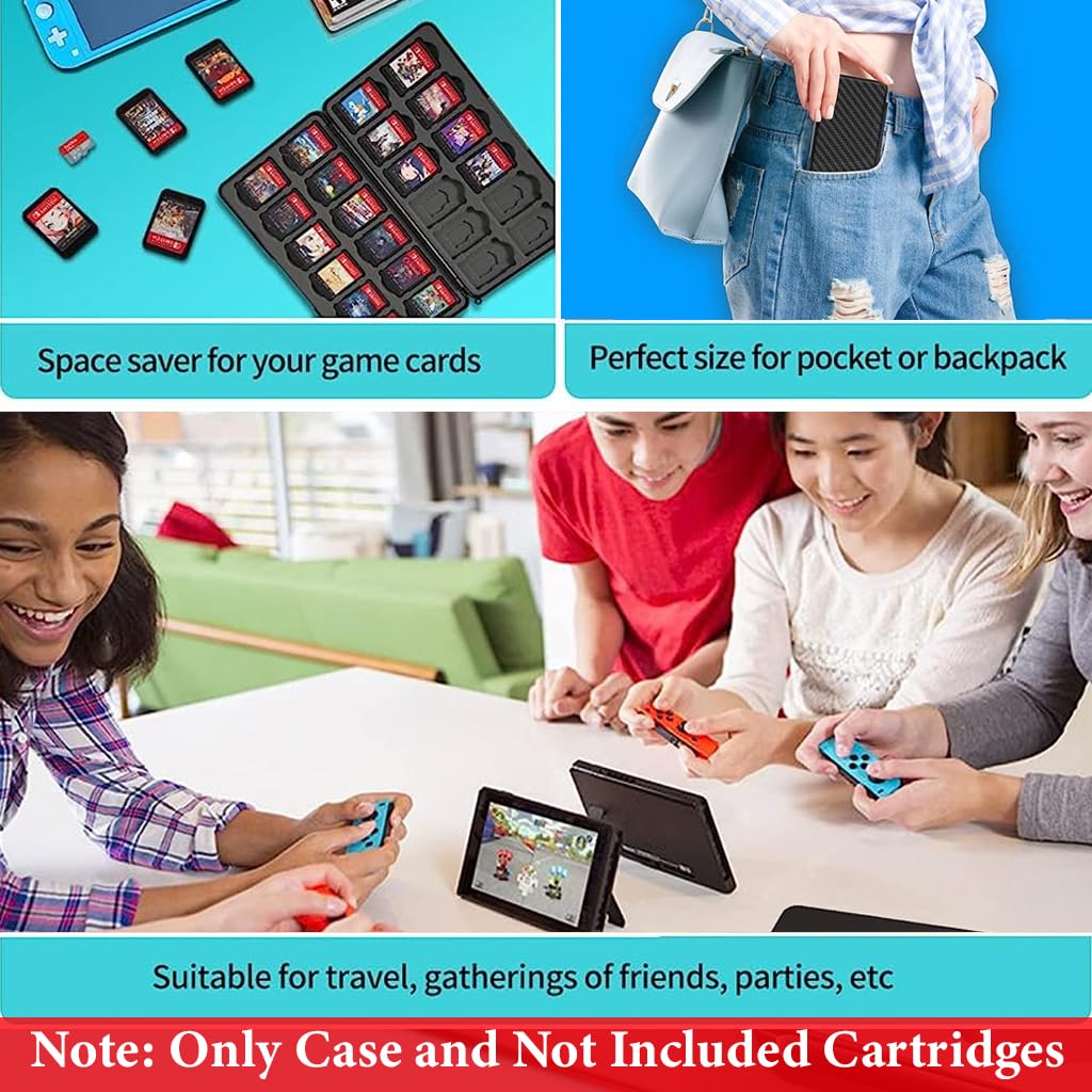 ZORBES® Switch Game Cassette Case for 24 Switch Game Cartridges Portable Cassette Holder for Switch Games, Hard Shell Game Cassette Organizer Case for Switch Games Cartridges (Cartridges Not Included)