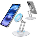 ZORBES® 360° Rotatable Desk Phone Mount, Free Stand Phone Stand Holder, Folding Magnetic Metal Phone Holder for Desk, Table, and Workspace
