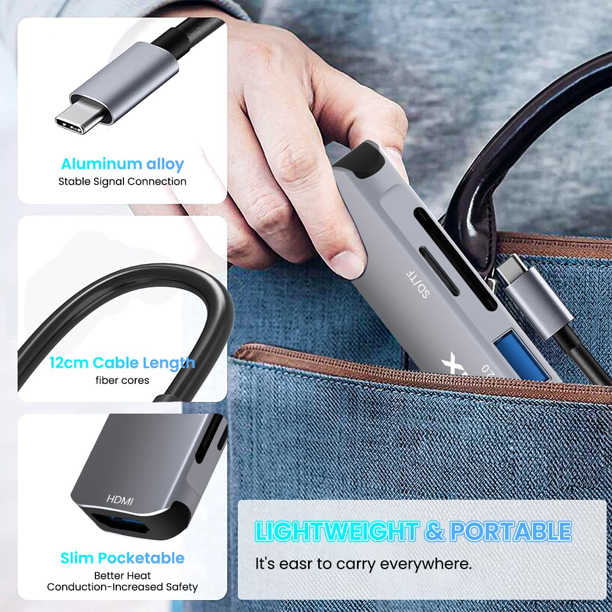 Verilux 6 in 1 USB C Hub-K2