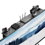 ZORBES® Steel TV Top Shelf, Adjustable Screen Shelf Floating Stand with 2 Storage Boxes, Computer Screen Shelf Tv Setup Box Shelf for Soundbar, Media Boxes, Game Console, Router and Home, 35.4×4.3inch