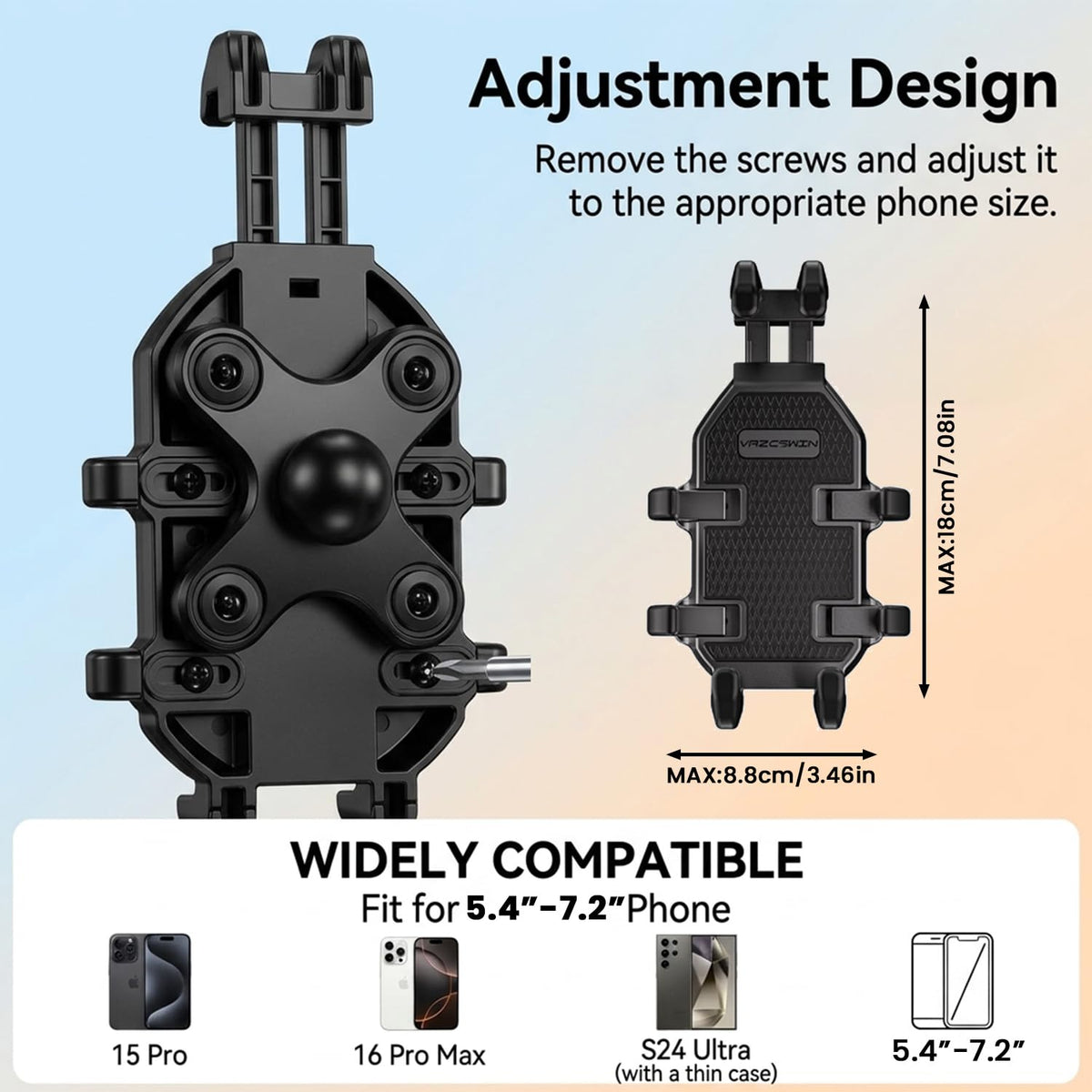 ZORBES® Motorcycle Phone Mount with Dual Vibration Dampener