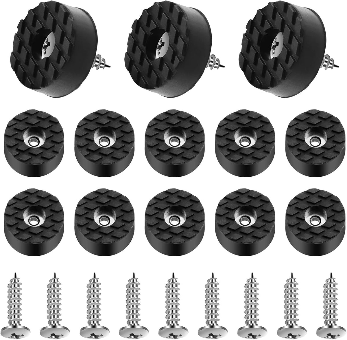 Serplex® 0.7 inches Round Rubber Furniture Leg Pads Screw On Anti-Slip Chair Leg Pads Floor Protector Noise Reduction Furniture Leg Pads for Table, Desk, Chair, Pack of 32
