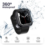 ZORBES® Waterproof Cover Case Compatible with Apple Watch Series7, Protective Hard PC Cover Case (41mm Black)