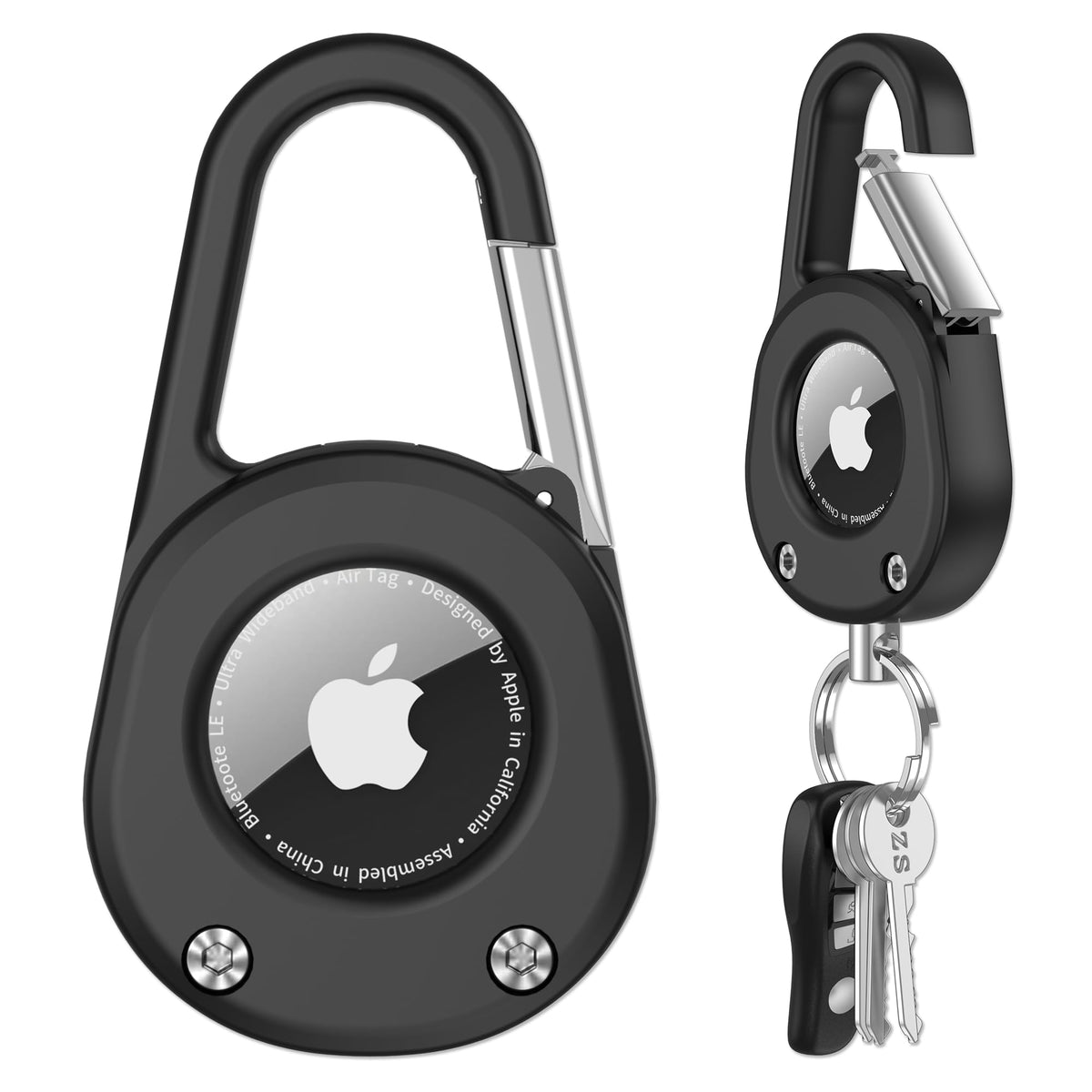 ZORBES® Air Tag Keychain with Carabiner,Thick Hard PC Air Tag Holder,