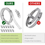 Serplex® 32.8ft Hose Clamp Roll DIY Hose Clamp Roll 304 Stainless Steel Hose Clamp with 12 Fastening Bolts Attachment Cuttable Hose Clamp Hose Clamp Band for Plumbing, Pipe Repairing