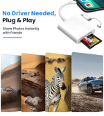Verilux SD Card Reader for iPhone and iPad with 3 in 1 Dual Slot Design | Supports USB C
