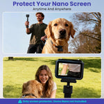 ZORBES® Compatible with Osmo Nano, Action Camera Screen Protector & Lens Cover Set, HD Tempered Glass Film with Anti-Scratch, Anti-Fingerprint, and High Transparency Protection