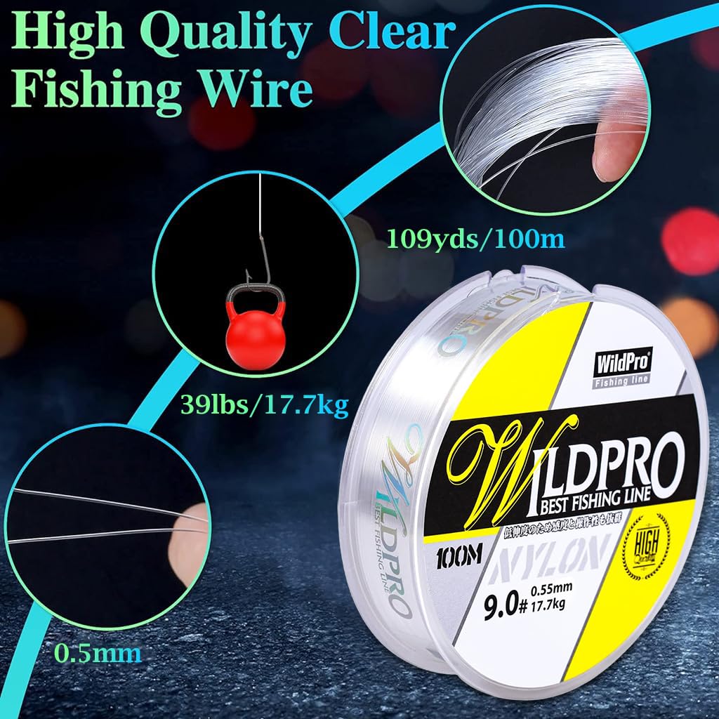 ZORBES® Fishing Wire 100m 0.5mm Fishing Line Clear Nylon String Invisible Hanging Beading Wire Strong Abrasion Resistant Monofilament Fishing Line for Balloon