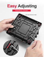 ZORBES® Laptop Holder for Desk with Silicone to Protect Notebook Vertical Laptop Stand Holder with Sizes Adjustable Dual Slots Laptop Dock for iPad MacBook Stand 13 Inch Phone Stand Organizer Rack