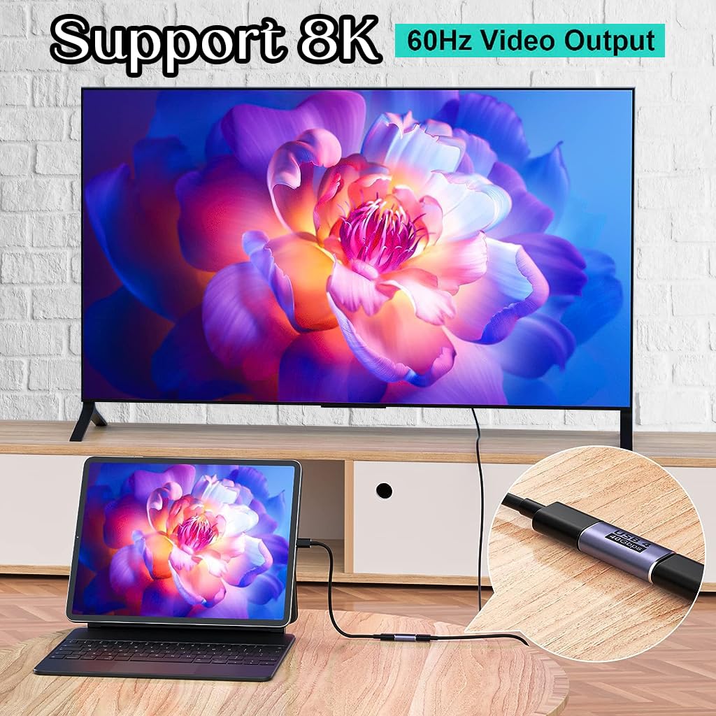 Verilux® USB C Coupler, Type C Female to Female Adapter Support 8K @60hz and 100W PD Fast Charging, Type C Data Transfer Adapter for Thunderbolt, MacBook Pro/Air, and More Type C Devices