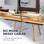 Serplex® 2Pcs Cable Management Under Desk, 15.7" Self-Adhesive Cable Organizer, No Drilling Under Desk Cable Management Tray Adhesive Under Desk Cable Channel Organizer Cable Management Rail