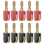 ZORBES® Solderless Quick-Connect 4mm Banana Plug, Gold-Plated Lantern Contact, 32A High-Current Connector for Power Testing and Electrical Engineering