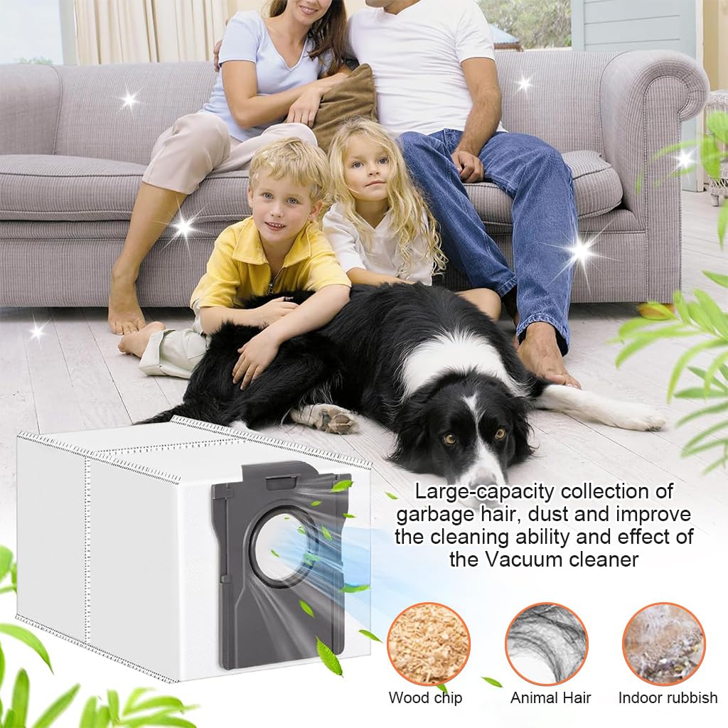 Verilux Dust Collector Bags for Dreame L10s Pro Ultra X30 X40 L40 featuring Large 196x108x139mm Size | 8PCS Robust Design