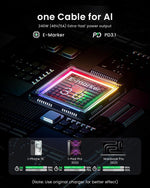 Verilux® Retractable USB C to USB C Cable for iPhone 15 Retractable Type C Charging Cable Data Cable PD 240W Fast Charging Type C Cable Charging Cable for Samsung Galaxy Z Flip5, Tablets