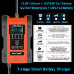 Verilux Car Battery Charger for 12V and 24V Batteries featuring 7 Segment Charging | Intelligent Automatic Repair and Test