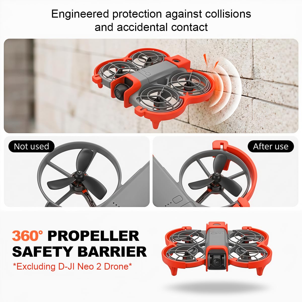 ZORBES® Propeller Guard Full Protection Kit for Neo 2 Accessories,Propeller Guard, Landing Gear,Gimbal Protector & Tail Wing,Anti-Collision Rings Prop Bumper Protective Frame Cover