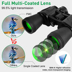 ZORBES® 20x50 High Rate Binocular, Binoculars for Long Distance Compact HD Professional/Daily Waterproof Binoculars Telescope for Kids Adults Bird Watching Travel Hunting Football Games Stargazing