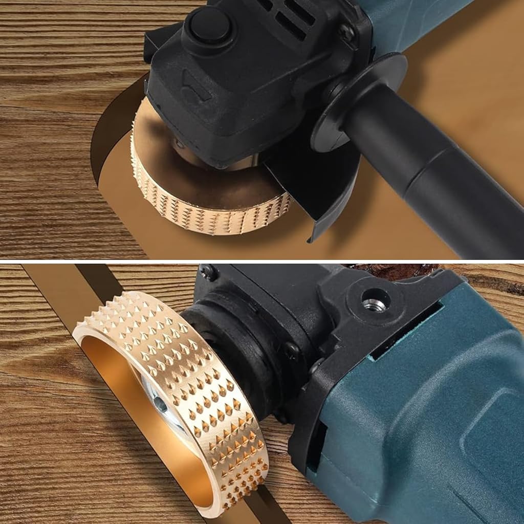 Serplex® 5Pcs Angle Grinder Wood Carving Disc Set, 4 and 4 1/2 Angle Grinder Attachments with 5/8 inch Arbor, Stump Grinder Tool Grinding Wheel Shaping Disc for Wood Cutting, Grinder Cutting Wheel