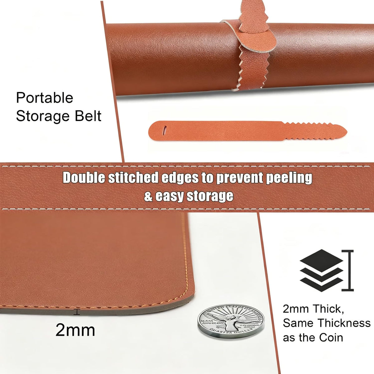 ZORBES Large PU Leather Desk Mat 90×45cm